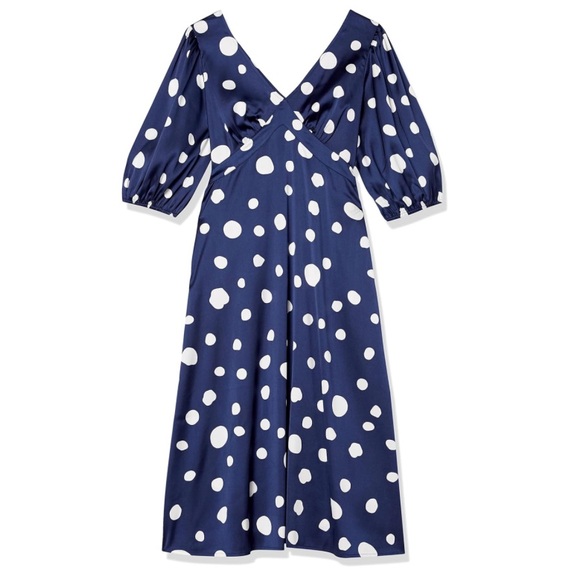 AMAZON THE DROP “Athena” navy abstract dot print dress - Picture 3 of 10